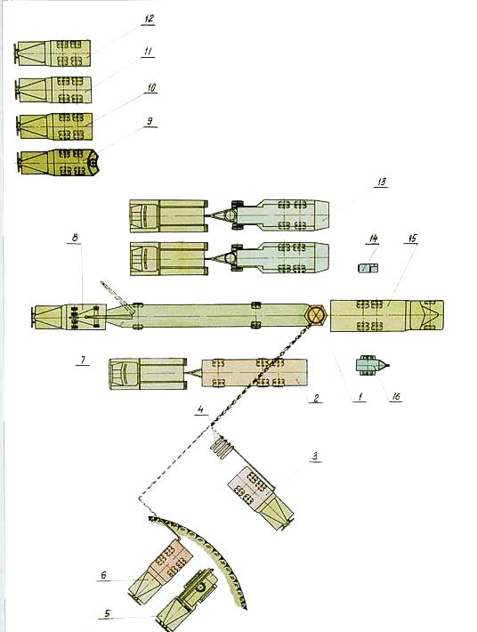 ракета средней дальности 8К51 комплекса Р-5М на стартовой позиции